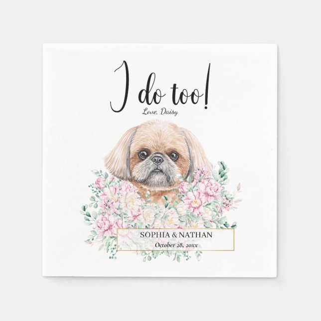 Servilleta De Papel Shih Tzu Dog Boda Cocktail Napkins (Anverso)