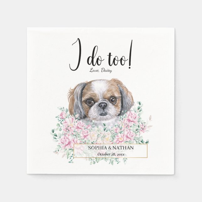 Servilleta De Papel Shih Tzu Dog Boda Cocktail Napkins (Anverso)
