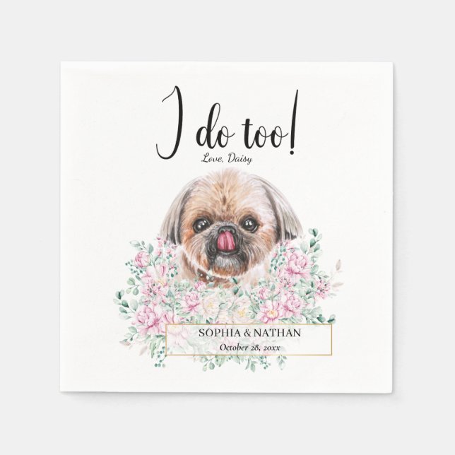 Servilleta De Papel Shih Tzu Dog Boda Cocktail Napkins (Anverso)