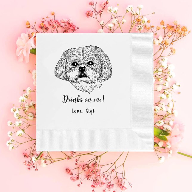 Servilleta De Papel Shih Tzu Perro Bebida Personalizada Sobre Mí Napki (Subido por el creador)