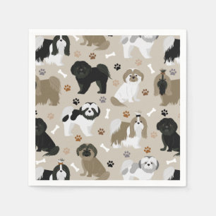 Servilleta De Papel Shih Tzu Perro garras y servilletas de huesos
