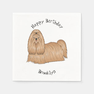 Servilleta De Papel Shih tzu personalizado de pelo largo ilustracion