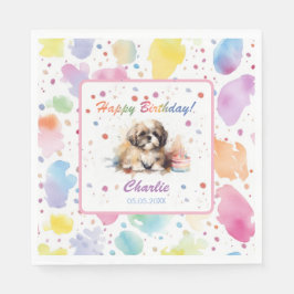 Servilleta De Papel Shih Tzu Watercolor Paper Napkins