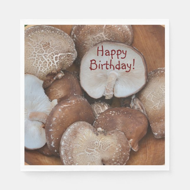 Servilleta De Papel Shiitake Mushrooms Cumpleaños (Anverso)