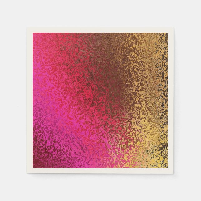 Servilleta De Papel Shimmer dorado y rosa (Anverso)