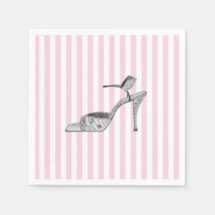 Servilleta De Papel Shoe Ilustracion Moda banda rosa