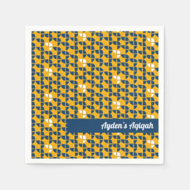 Servilleta De Papel SHRIMPLY Blue Yellow Pattern, Aqiqah Baby Shower