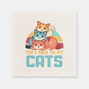 Servilleta De Papel Sí, hablo con el diseño de un gato de trío adorabl