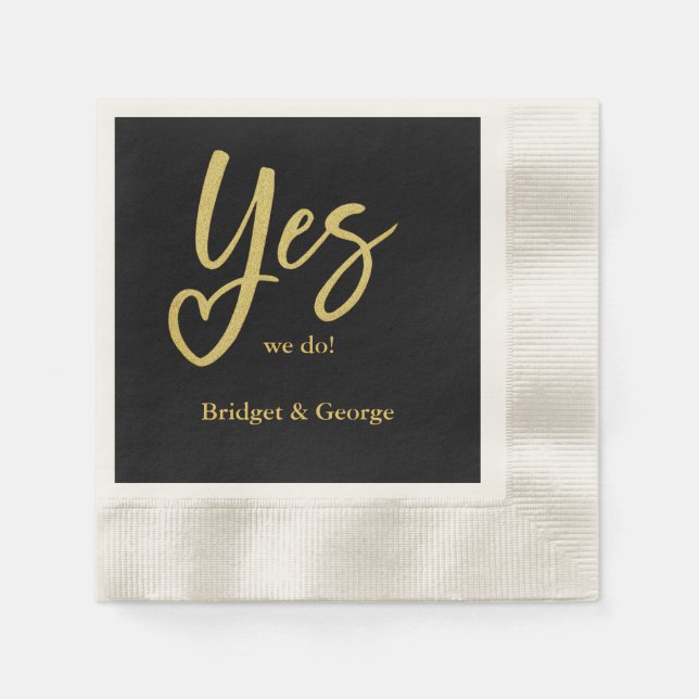 Servilleta De Papel Sí, hacemos boda de oro negro (Anverso)