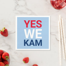 Servilleta De Papel Sí Kam tipografía divertida azul blanco rojo