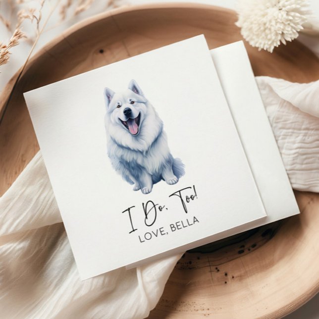 Servilleta De Papel ¡Sí, Quiero! Bodas de Mascotas Perro Samoyedo (Subido por el creador)