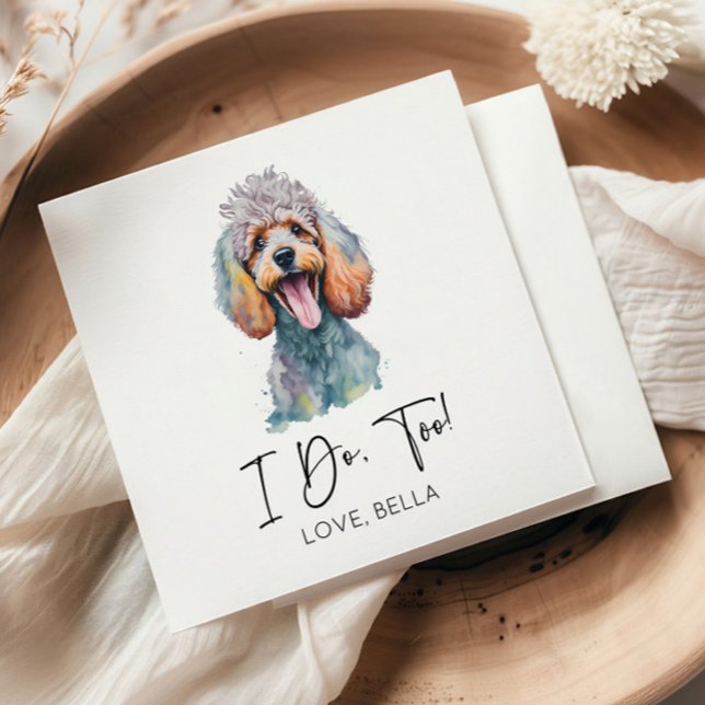 Servilleta De Papel ¡Sí, Quiero! Bodas de Perro Caniche Mascota (Subido por el creador)