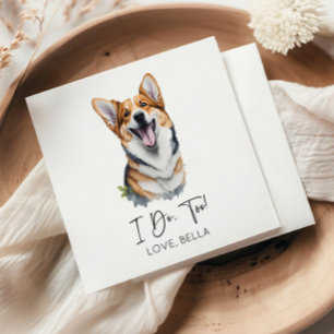 Servilleta De Papel ¡Sí, yo también! Bodas de Perro Corgi Galés de Pem
