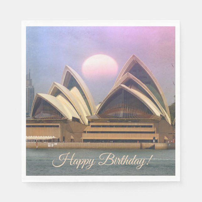Servilleta De Papel Sidney Australia Cumpleaños de la Casa Oper (Anverso)