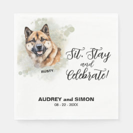 Servilleta De Papel Siéntese, quédese y celebre Boda Akita