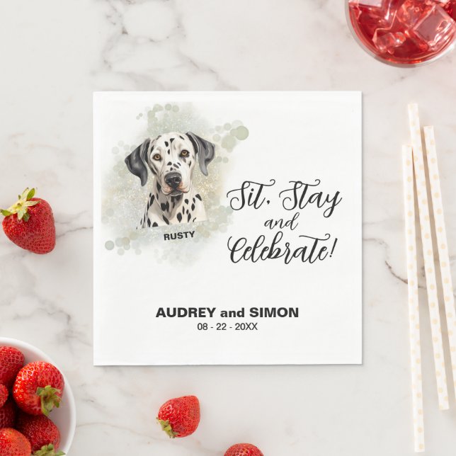 Servilleta De Papel Siéntese, quédese y celebre Boda dálmata (In situ)