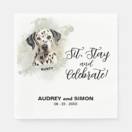 Servilleta De Papel Siéntese, quédese y celebre Boda dálmata