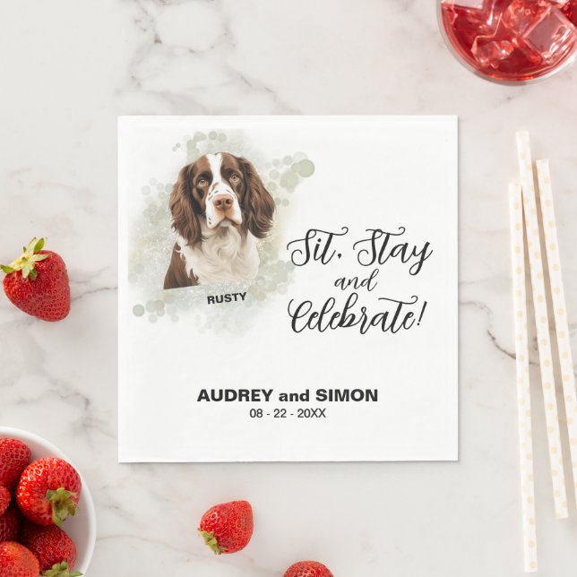 Servilleta De Papel Siéntese, quédese y celebre Inglés Springer Spanie (In situ)