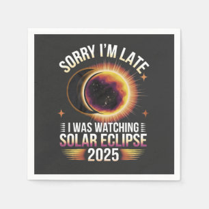 Servilleta De Papel Siento llegar tarde viendo el eclipse solar 2025