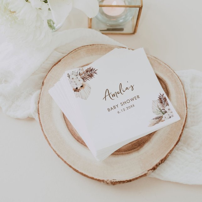 Servilleta De Papel SIERRA Bohemian Pampas Baby Shower (Subido por el creador)