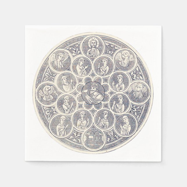 Servilleta De Papel Siete virtudes y Jesucristo (Anverso)