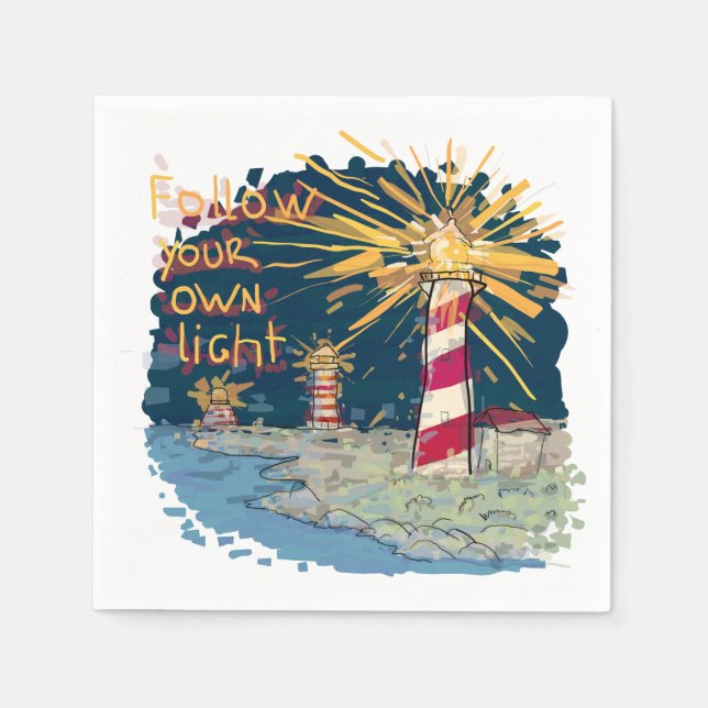 Servilleta De Papel Siga su propia luz (Anverso)