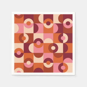 Servilleta De Papel Siglo Medio semicírculos rosa naranja beige