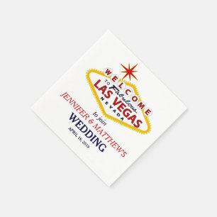 Servilleta De Papel Signo de bienvenida de Las Vegas Boda personalizad