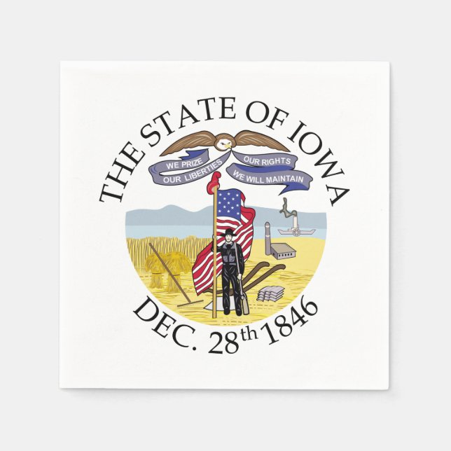 Servilleta De Papel Signo de Iowa (Anverso)