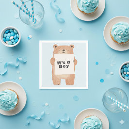 Servilleta De Papel Signo de la mano del oso lindo bebé azul