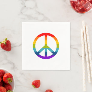 Servilleta De Papel Signo de paz arcoiris