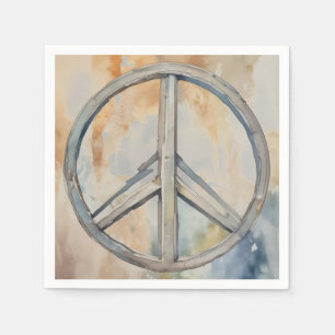 Servilleta De Papel Signo de paz Arte de pintura acuarela