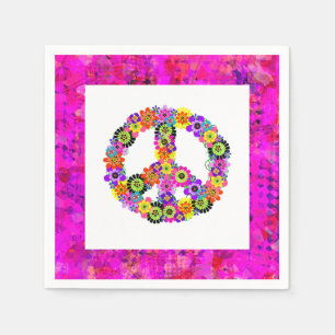 Servilleta De Papel Signo de Paz en Pétalos Blancos