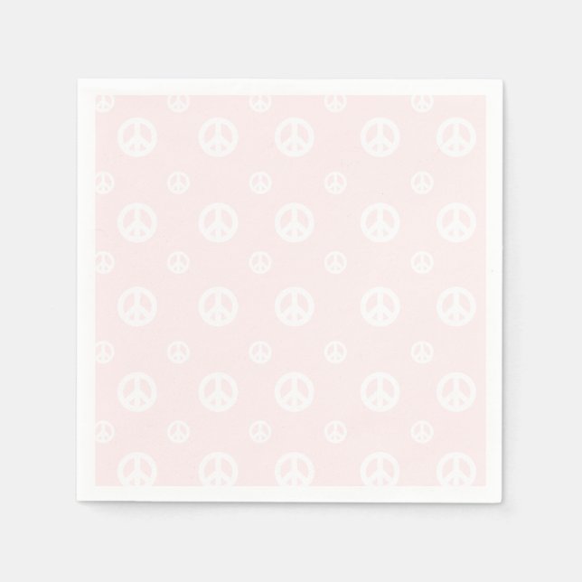 Servilleta De Papel Signo de paz hippie de la retro rosada cumpleaños (Anverso)