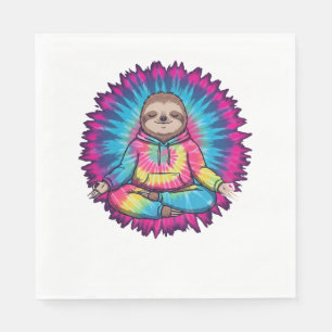 Servilleta De Papel Signo Hippie Sloth Peace Tie-Dy