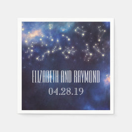 Servilleta De Papel Signos del zodíaco | Constellation Starry Night Bo