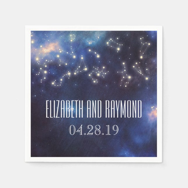 Servilleta De Papel Signos del zodíaco | Constellation Starry Night Bo (Anverso)