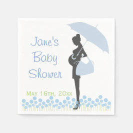Servilleta De Papel Silhouette azul Baby Shower Napkins