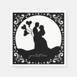 Servilleta De Papel Silhouette Boda Cuchillas de papel de pareja