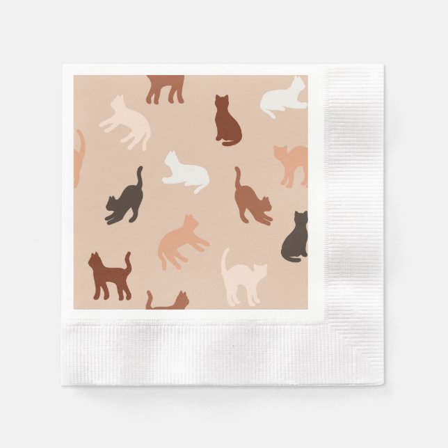 Servilleta De Papel Silhouette de gato (Anverso)