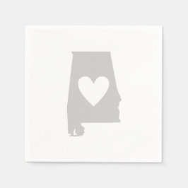 Servilleta De Papel Silhouette estatal Heart Alabama