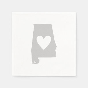 Servilleta De Papel Silhouette estatal Heart Alabama