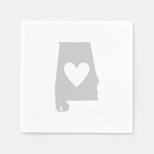 Servilleta De Papel Silhouette estatal Heart Alabama (Anverso)