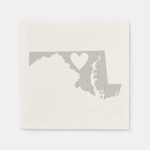Servilleta De Papel Silhouette estatal Heart Maryland