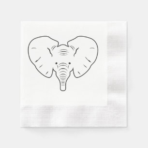 Servilleta De Papel Silhouette facial elefante