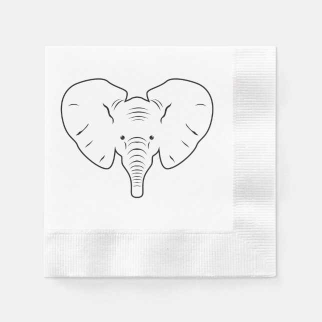 Servilleta De Papel Silhouette facial elefante (Anverso)