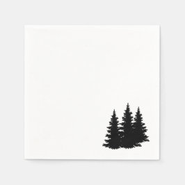 Servilleta De Papel Silhouette Forest Pine Trees