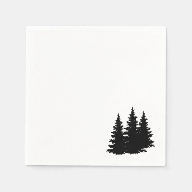 Servilleta De Papel Silhouette Forest Pine Trees (Anverso)