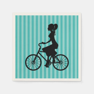 Servilleta De Papel Silhouette Retro Chica