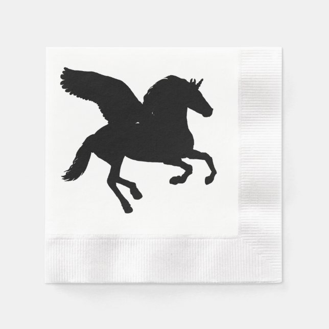 Servilleta De Papel Silhouette Winged Unicorn (Anverso)